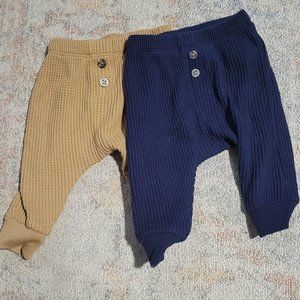 Old Navy - 3-6 months- waffle pants set (qty 2)